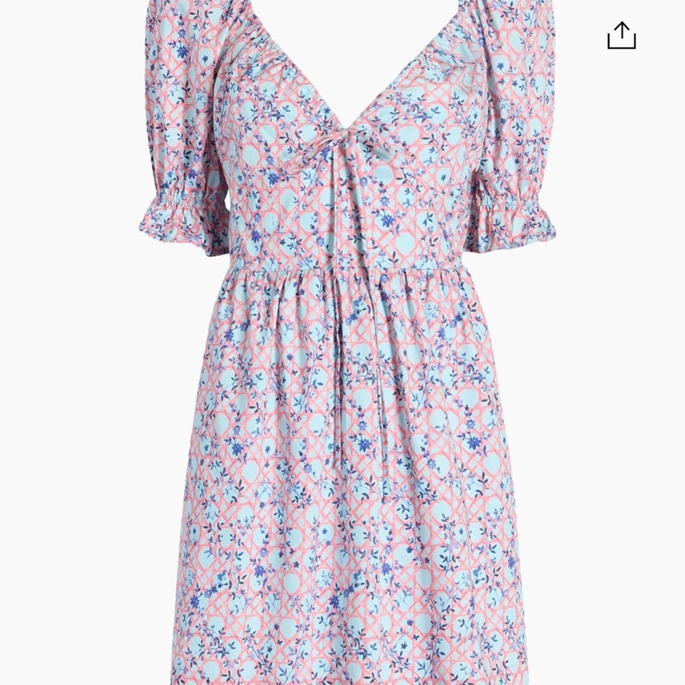 Hill House Home Pink and Blue Floral Ophelia mini dress sold out like new! Sz XS